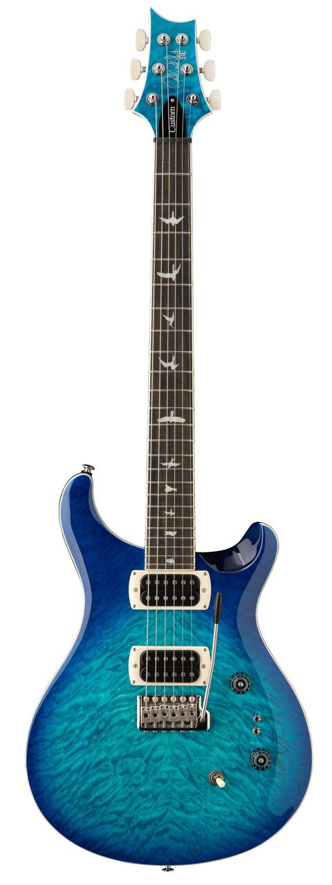 ギター PRS SE Custom 24 QuiltMaple LimitedBlue PRS SE Custom 24-08 Quilt Electric Guitar in Lake Blue (2026